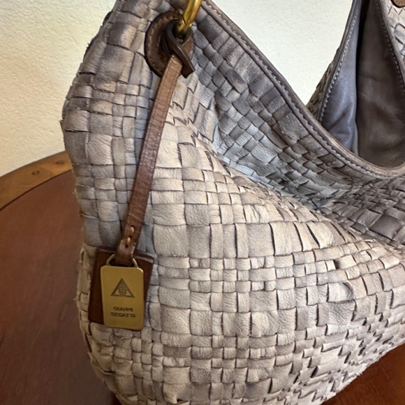 Gianni Segatta Italian Woven Leather Medium Handbag - Picture 5 of 7